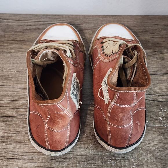 Frye Greene Tall Lace Men's Distressed Leather Shoes Sneakers Size 7.5 Brown - Picture 8 of 9